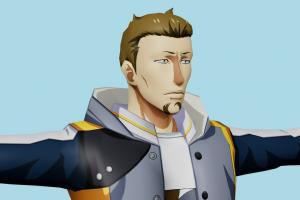 Kazuichi Banjou Tokyo-Ghoul, male, man, people, human, xna, characters, rigged